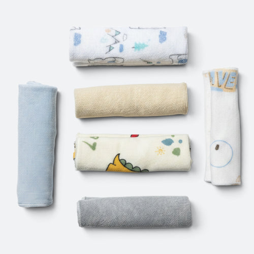 6-Piece Super Soft Cotton Baby Washcloth Set