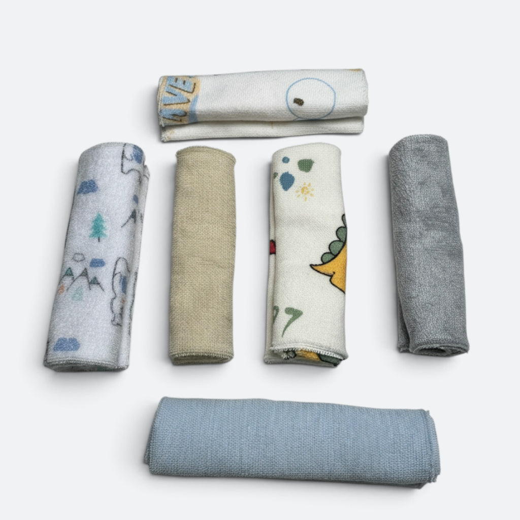 6-Piece Super Soft Cotton Baby Washcloth Set
